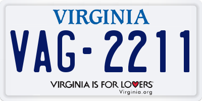 VA license plate VAG2211