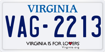 VA license plate VAG2213