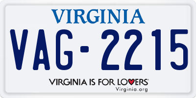VA license plate VAG2215