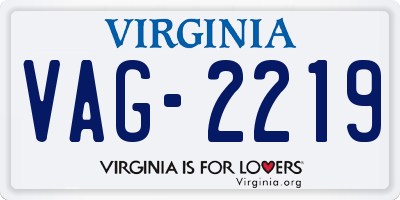 VA license plate VAG2219