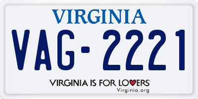 VA license plate VAG2221
