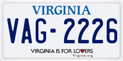 VA license plate VAG2226