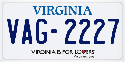 VA license plate VAG2227