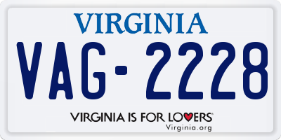 VA license plate VAG2228