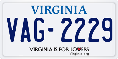 VA license plate VAG2229