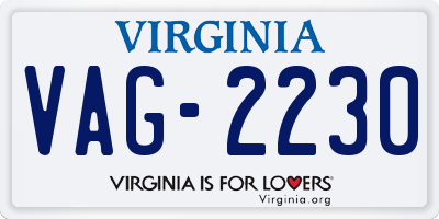 VA license plate VAG2230