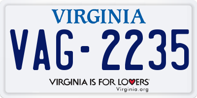 VA license plate VAG2235