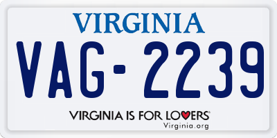 VA license plate VAG2239