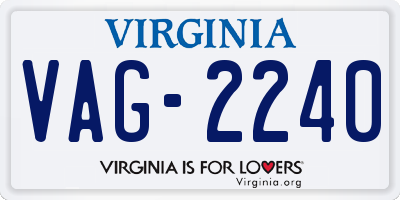 VA license plate VAG2240