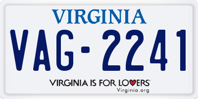 VA license plate VAG2241