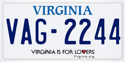 VA license plate VAG2244