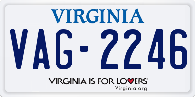 VA license plate VAG2246