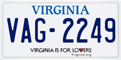 VA license plate VAG2249