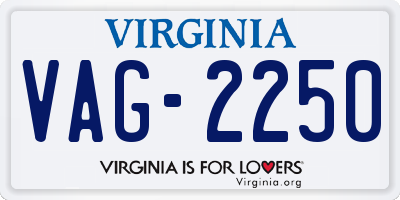 VA license plate VAG2250