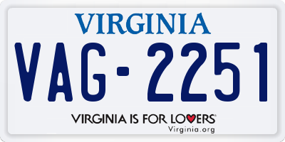 VA license plate VAG2251