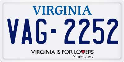 VA license plate VAG2252