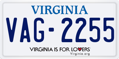VA license plate VAG2255