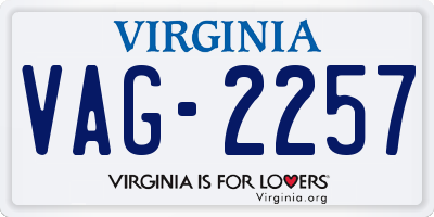 VA license plate VAG2257