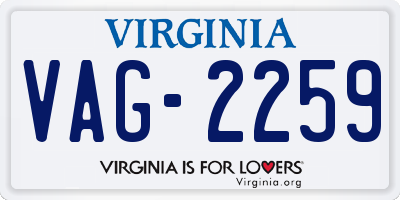 VA license plate VAG2259