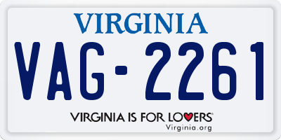 VA license plate VAG2261