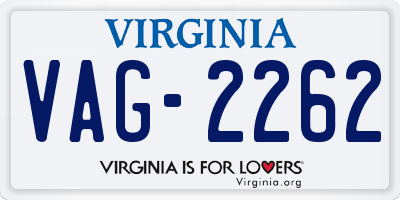 VA license plate VAG2262