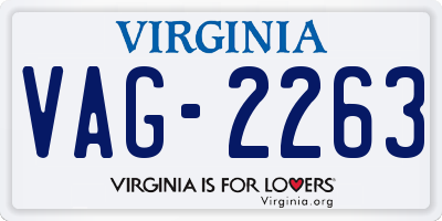 VA license plate VAG2263