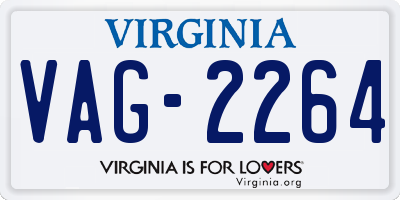 VA license plate VAG2264
