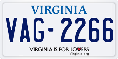VA license plate VAG2266