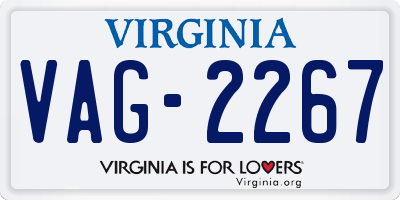 VA license plate VAG2267