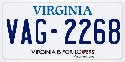 VA license plate VAG2268