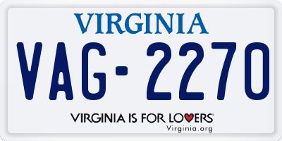 VA license plate VAG2270