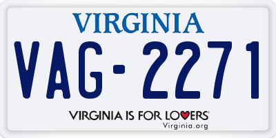 VA license plate VAG2271