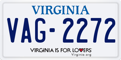 VA license plate VAG2272