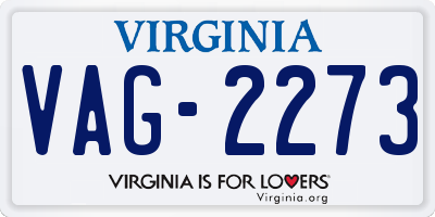 VA license plate VAG2273