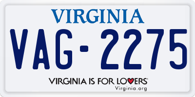 VA license plate VAG2275