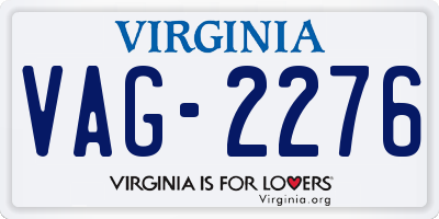 VA license plate VAG2276