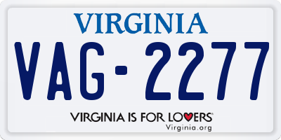 VA license plate VAG2277