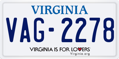 VA license plate VAG2278