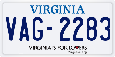 VA license plate VAG2283