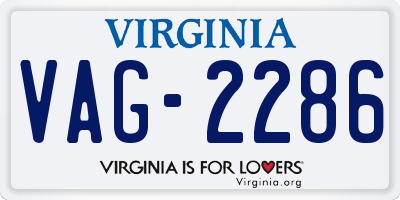 VA license plate VAG2286