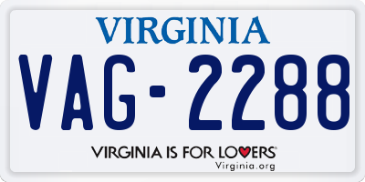 VA license plate VAG2288