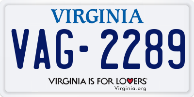 VA license plate VAG2289