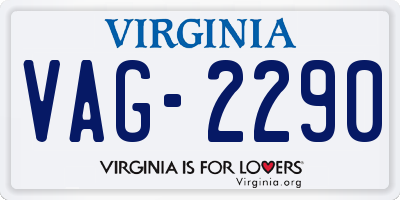 VA license plate VAG2290