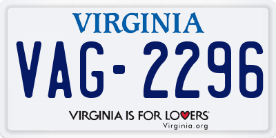 VA license plate VAG2296