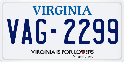 VA license plate VAG2299