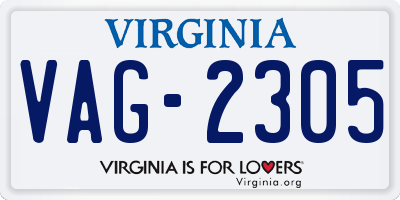 VA license plate VAG2305