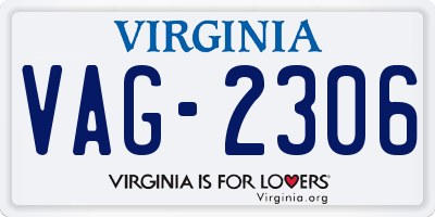 VA license plate VAG2306