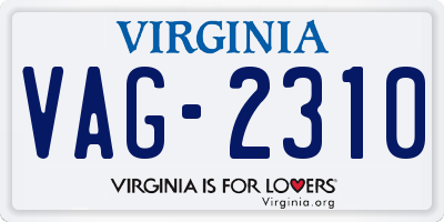 VA license plate VAG2310