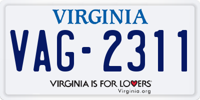 VA license plate VAG2311