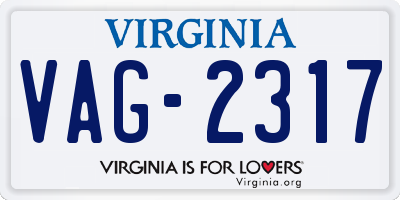 VA license plate VAG2317